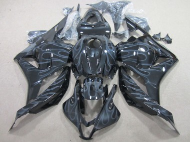 Best 2009-2012 Black Silver Flame Honda CBR600RR Motor Fairings UK