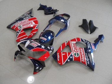 Best 2002-2003 Blue Red Cycle World Castrol Honda CBR900RR 954 Motorcycle Fairing Kit UK