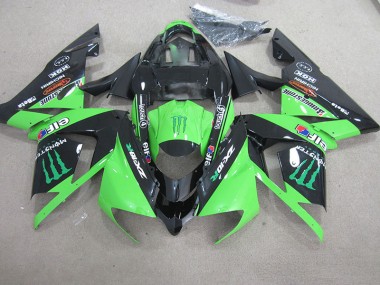 Best 2003-2005 Black Green Monster Kawasaki ZX10R Motorcycle Fairing Kits UK