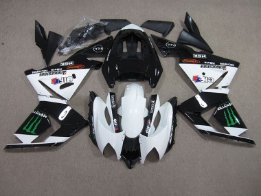 Best 2003-2005 Black White Monster Kawasaki ZX10R Motorbike Fairing UK