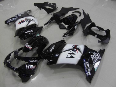 Best 2008-2012 Black West Kawasaki ZX250R Motorcycle Fairing Kits UK