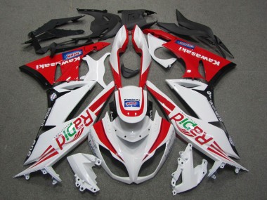 Best 2009-2012 White Red Rapid Kawasaki ZX6R Motorcycle Fairing UK