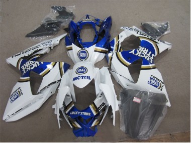 Best 2009-2016 White Lucky Strike Blue Motul Suzuki GSXR1000 Motorcylce Fairings UK