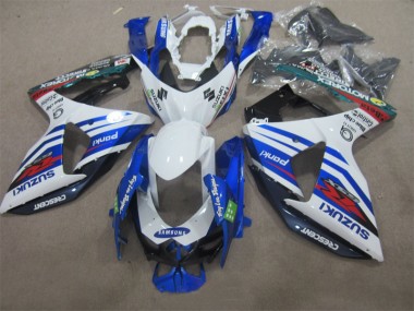Best 2009-2016 White Blue Samsung Suzuki GSXR1000 Motorbike Fairings UK