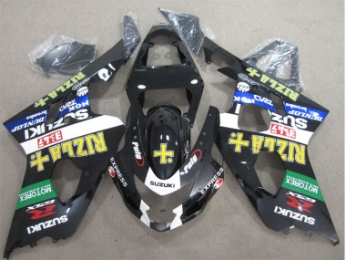 Best 2004-2005 Black Yellow Rizla Suzuki GSXR600 Moto Fairings UK