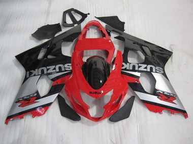 Best 2004-2005 Red Black Silver Suzuki GSXR600 Motorcyle Fairings UK