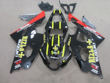 Best 2004-2005 Black Yellow Rizla Suzuki GSXR600 Motorcycle Fairings Kit UK