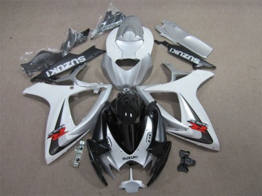 Best 2006-2007 Black White Suzuki GSXR600 Motorcycle Fairing Kit UK