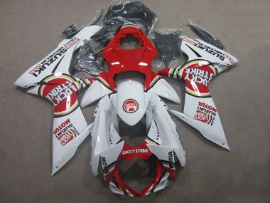 Best 2011-2021 White Lucky Strike Red Motul Suzuki GSXR600 Motorcycle Fairings Kits UK