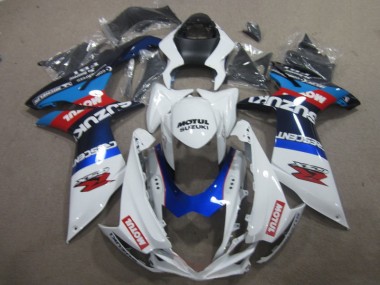Best 2011-2021 White Blue Motul Suzuki GSXR600 Moto Fairings UK