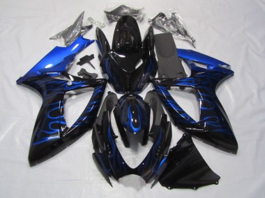 Best 2006-2007 Black Blue Flame Suzuki GSXR750 Bike Fairings UK