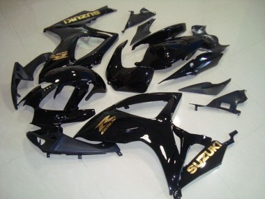 Best 2006-2007 Black Gold Decal Suzuki GSXR750 Motorcyle Fairings UK
