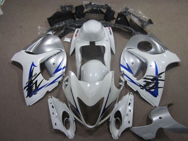 Best 2008-2019 White Blue Suzuki GSXR1300 Hayabusa Motorcycle Fairings UK