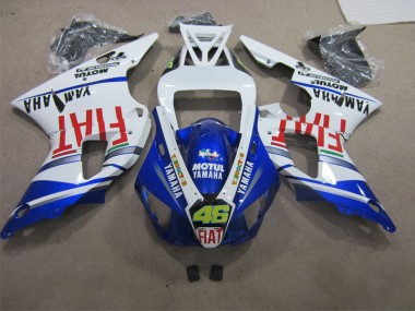 Best 1998-1999 Blue White Motul Fiat 46 Yamaha YZF R1 Bike Fairing Kit UK