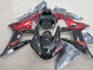 Best 2002-2003 Black Red Decal Yamaha YZF R1 Motor Bike Fairings UK