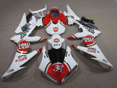 Best 2004-2006 Red White Lucky Strike Yamaha YZF R1 Motorcycle Replacement Fairings UK