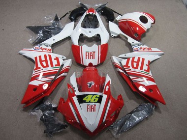 Best 2007-2008 Red White Fiat 46 Yamaha YZF R1 Motor Bike Fairings UK