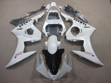 Best 2003-2005 White with Black Decal Yamaha YZF R6 Bike Fairings UK