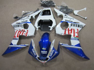 Best 2003-2005 White Blue Motul Fiat Yamaha YZF R6 Motorcycle Fairings Kits UK