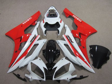 Best 2006-2007 White Black Red Yamaha YZF R6 Replacement Motorcycle Fairings UK