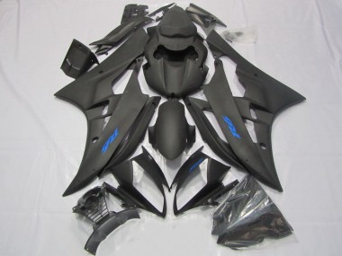 Best 2006-2007 Black Blue Decal Yamaha YZF R6 Motorcycle Fairings Kit UK