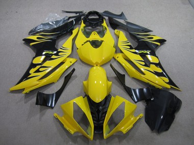 Best 2008-2016 Yellow Black Flame Yamaha YZF R6 Motor Bike Fairings UK
